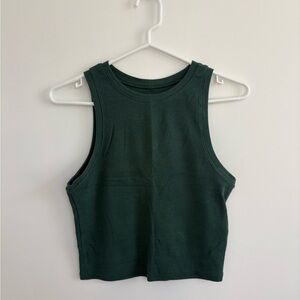 Forest Green Sleeveless Crop Top